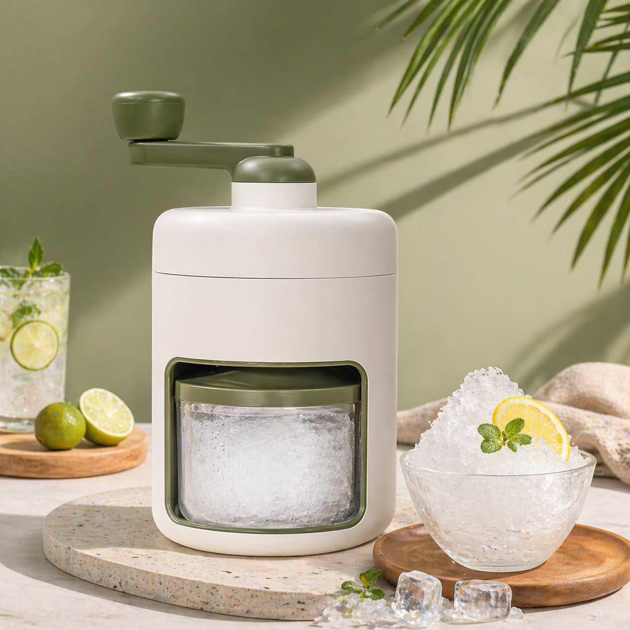 Manual Portable Ice Shaver & Snow Cone Maker – Quick Crushed Ice for Summer Drinks