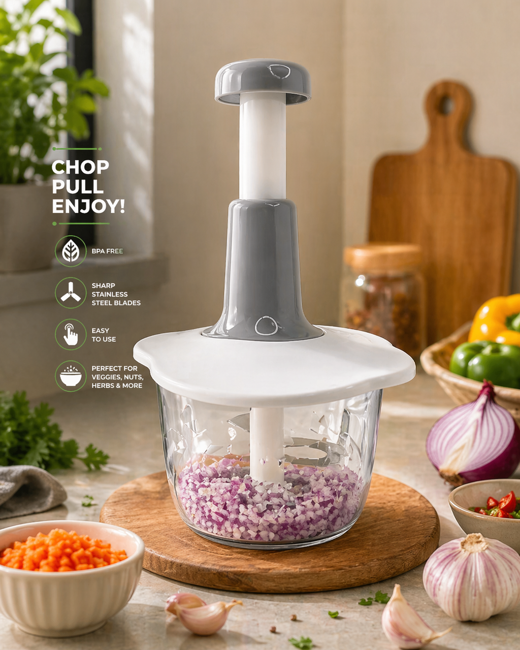 Multi-Functional Hand Press Vegetable Chopper & Dicer – Instant Kitchen Helper