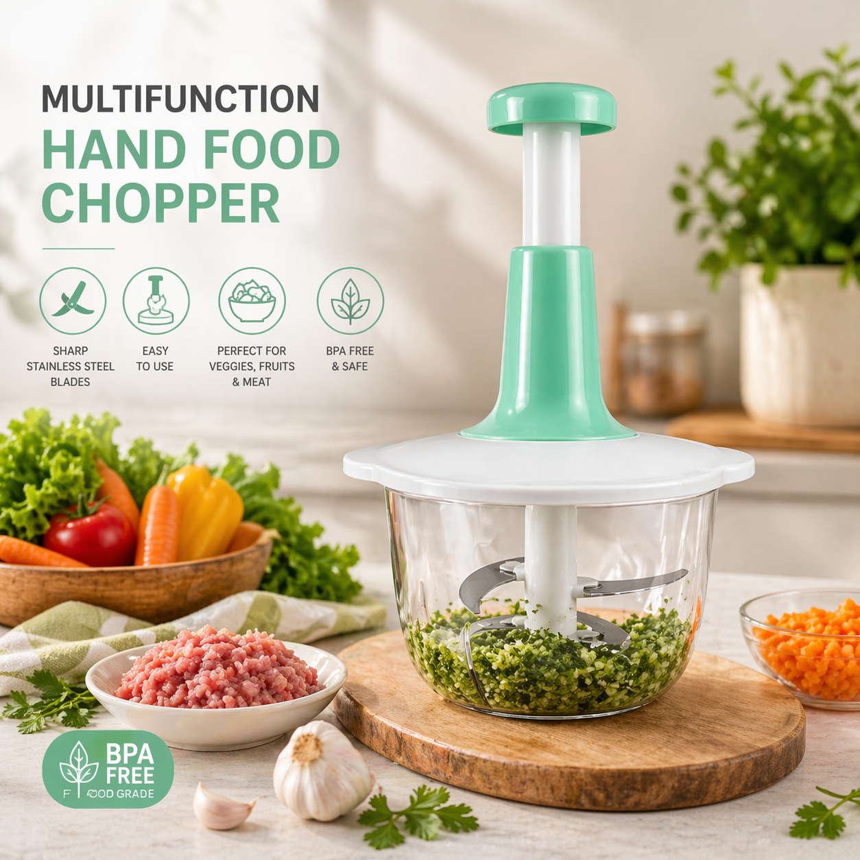 Multi-Functional Hand Press Vegetable Chopper & Dicer – Instant Kitchen Helper
