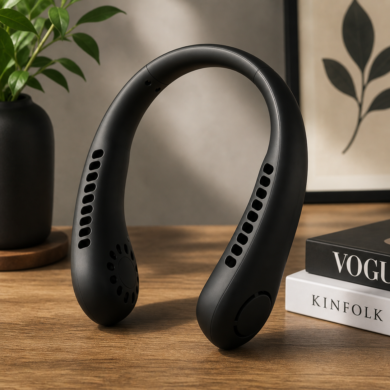 Portable Neck Fan – Hands-Free Wearable Bladeless Fan with USB Rechargeable
