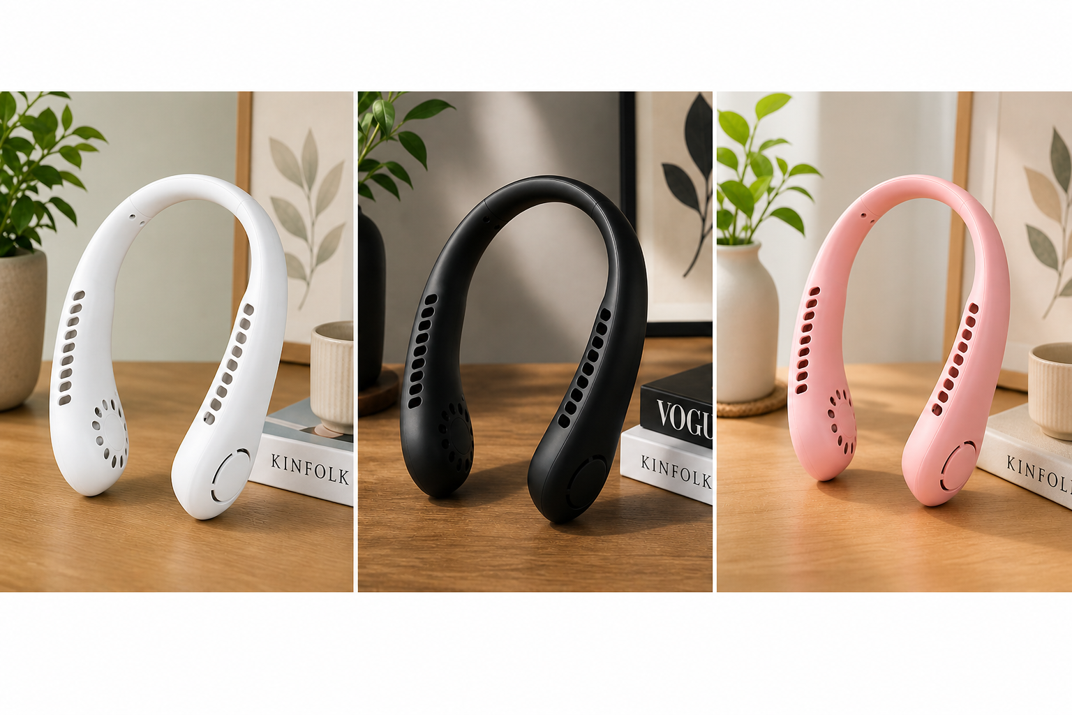 Portable Neck Fan – Hands-Free Wearable Bladeless Fan with USB Rechargeable