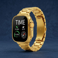 i20 Ultra Smartwatch – Luxury Gold Edition with Wireless Earbuds & Multi-Strap