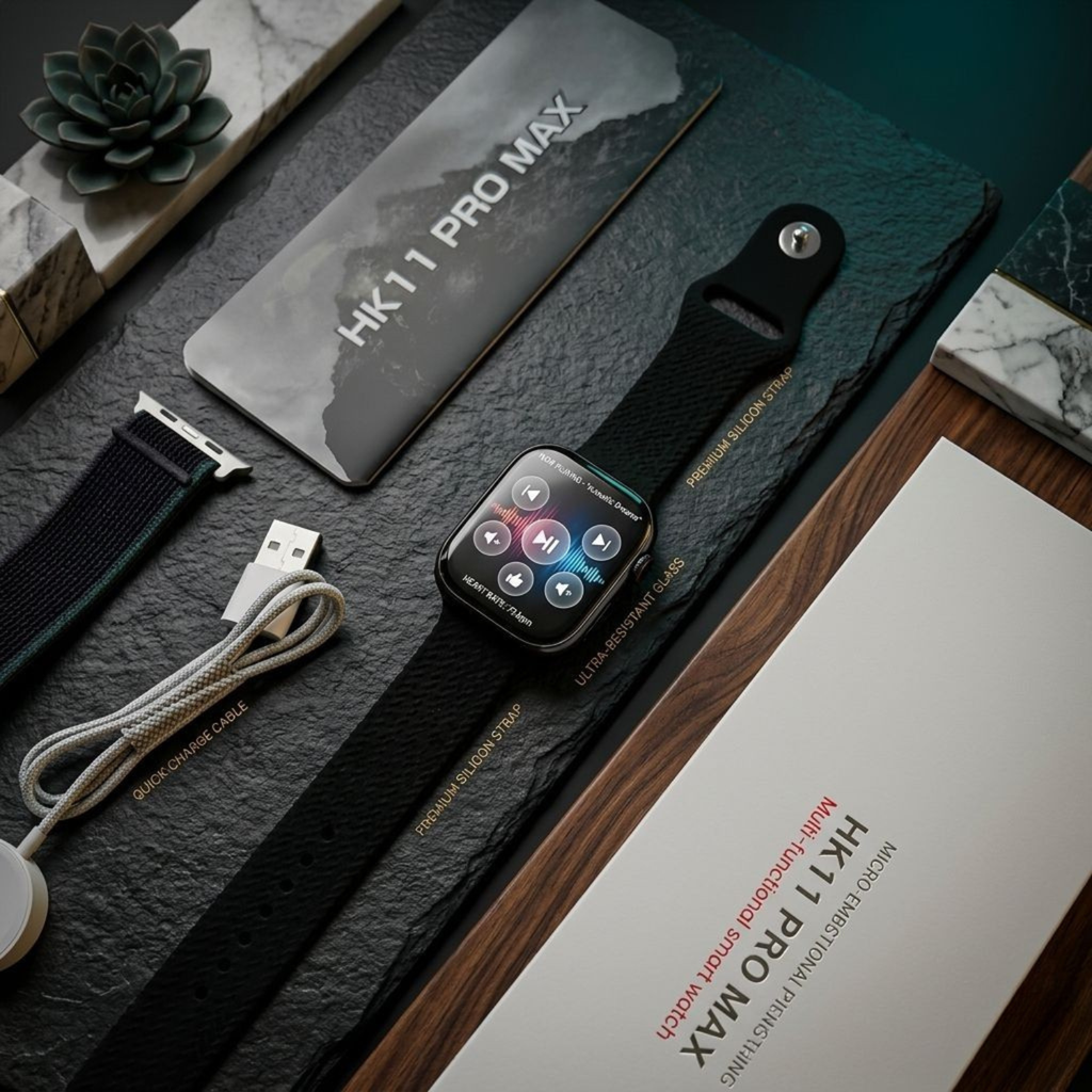 HK11 Pro Max Smart Watch – Premium Look, Amoled Display & Bluetooth Calling & Wireless Charging
