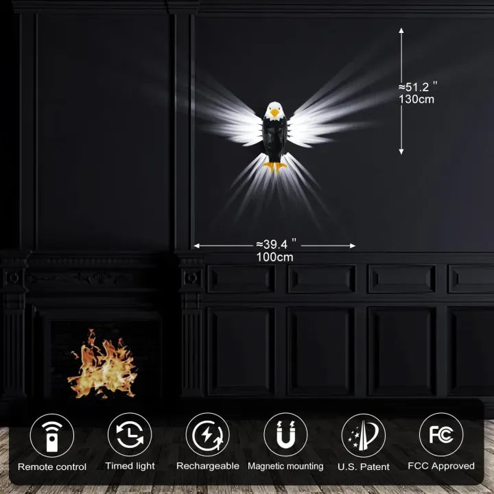Majestic 3D Eagle Wall Lamp – Luxury LED Art Decor