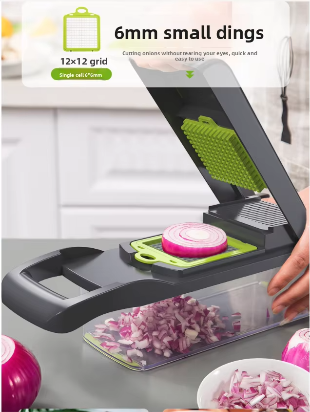 Multi-Functional Vegetable Chopper – 12-in-1 Professional Onion Cutter & Slicer