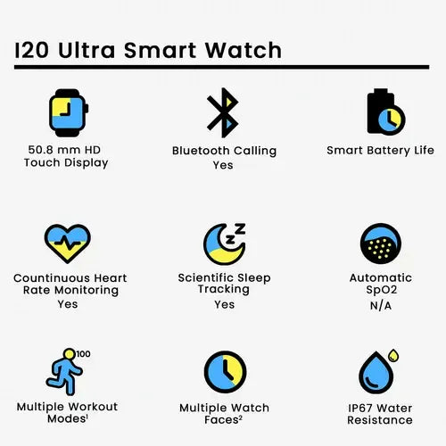 i20 Ultra Smartwatch – Luxury Gold Edition with Wireless Earbuds & Multi-Strap