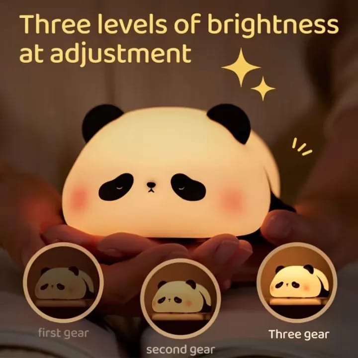 Cute Squishy Panda Night Light – Rechargeable Silicone Lamp for Kids & Adults