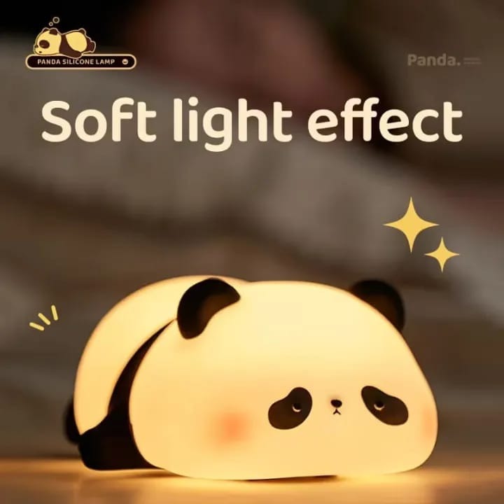 Cute Squishy Panda Night Light – Rechargeable Silicone Lamp for Kids & Adults