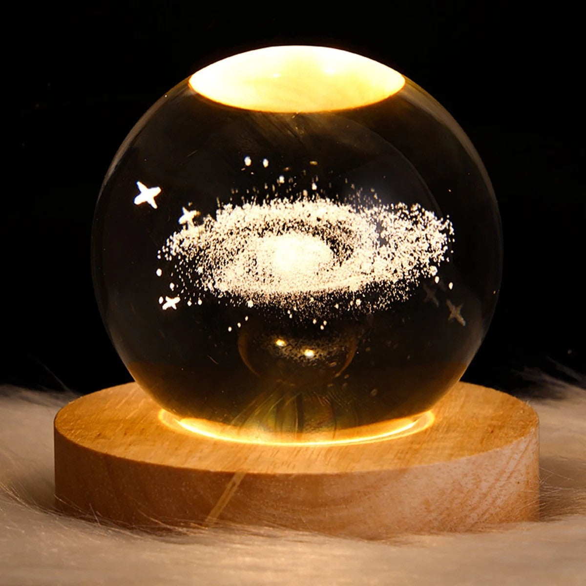 3D Crystal Ball LED Night Light – Galaxy Planet Lamp for Home Decor
