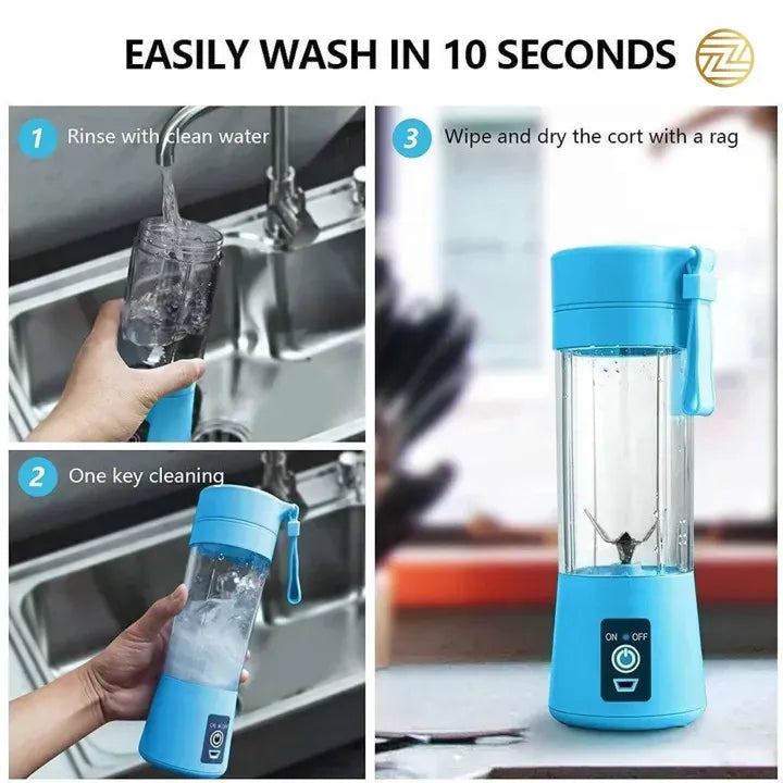 Portable Electric Juicer Blender – 6 Blades Rechargeable Smoothie Maker
