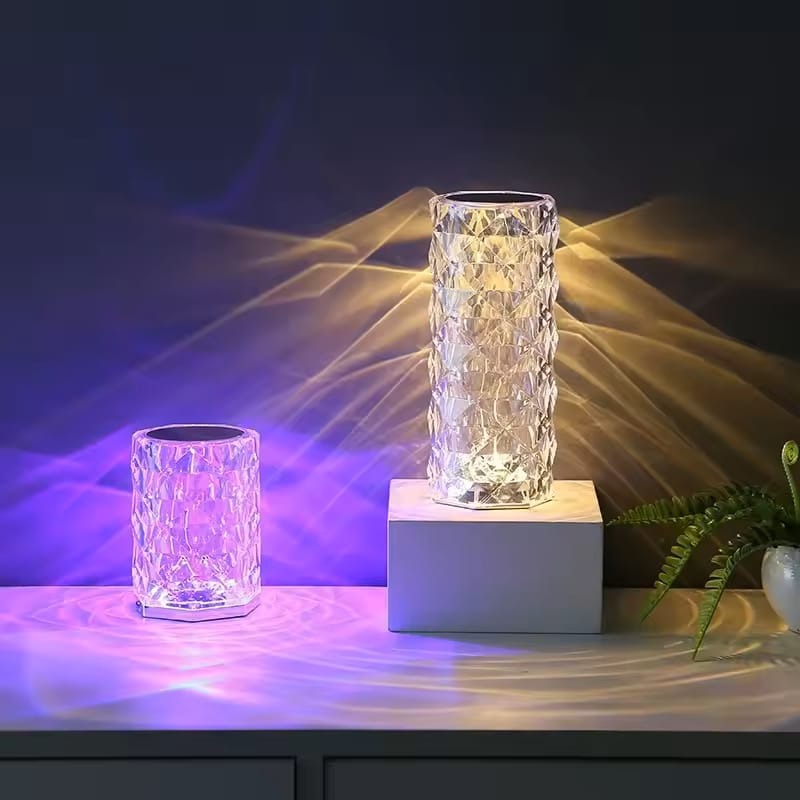 Rose Crystal Diamond Table Lamp - 16 Color Changing RGB Night Light
