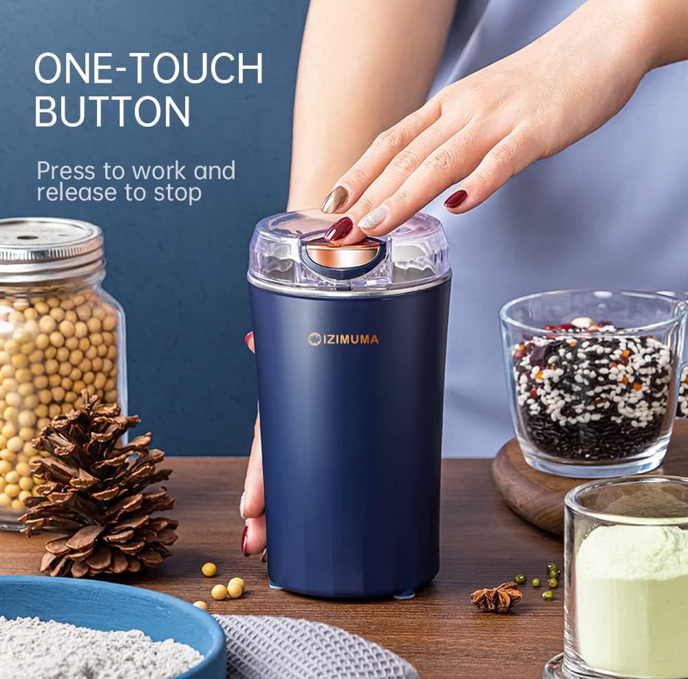 Electric One-Touch Coffee & Spice Grinder – Portable Kitchen Grinder