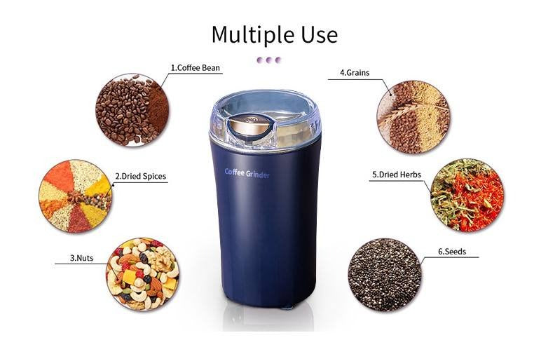 Electric One-Touch Coffee & Spice Grinder – Portable Kitchen Grinder