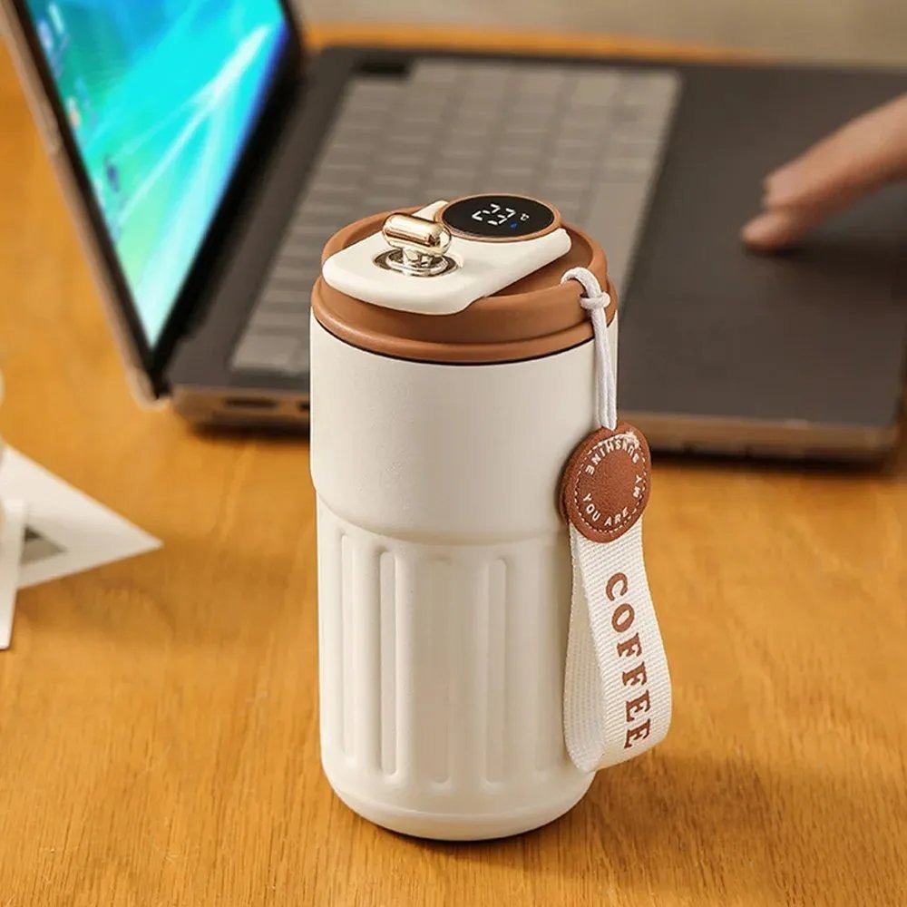 Smart LED Temperature Display Coffee Cup – Insulated Travel Mug
