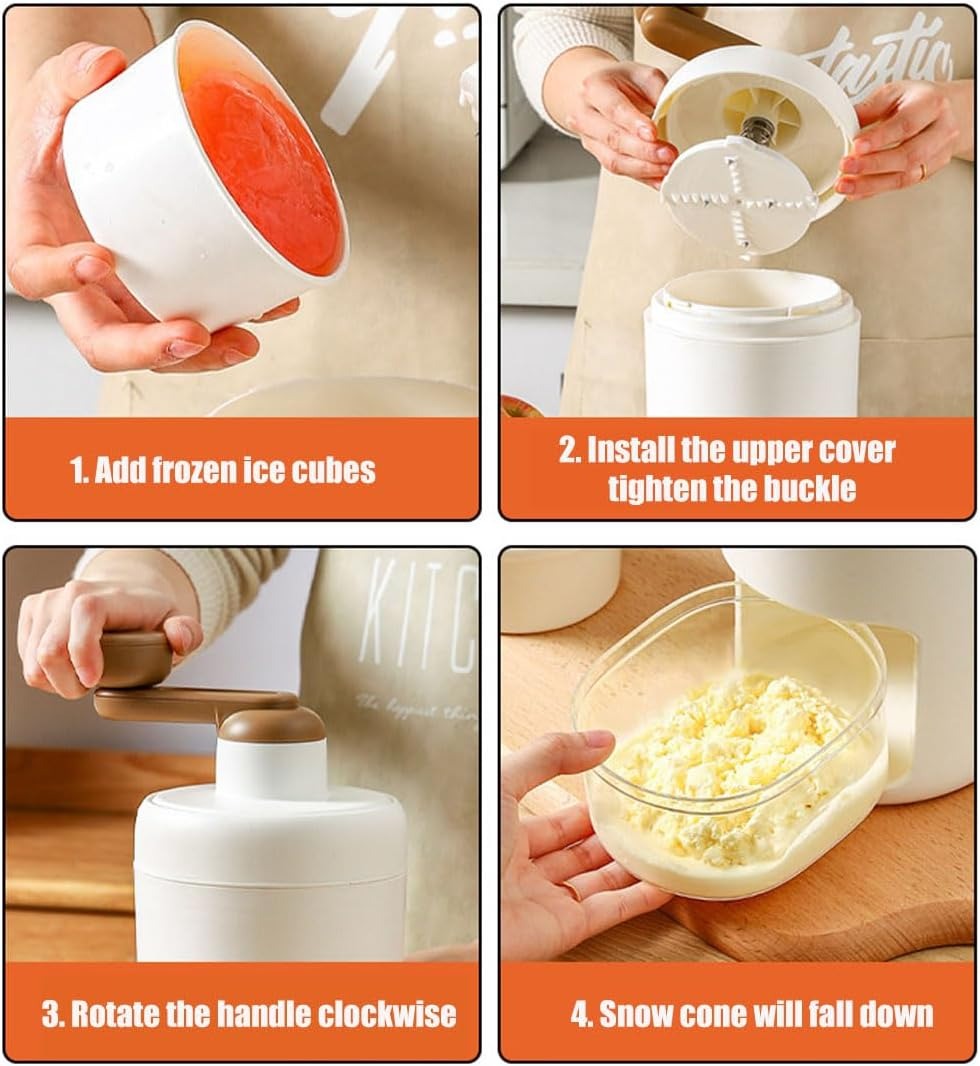 Manual Portable Ice Shaver & Snow Cone Maker – Quick Crushed Ice for Summer Drinks