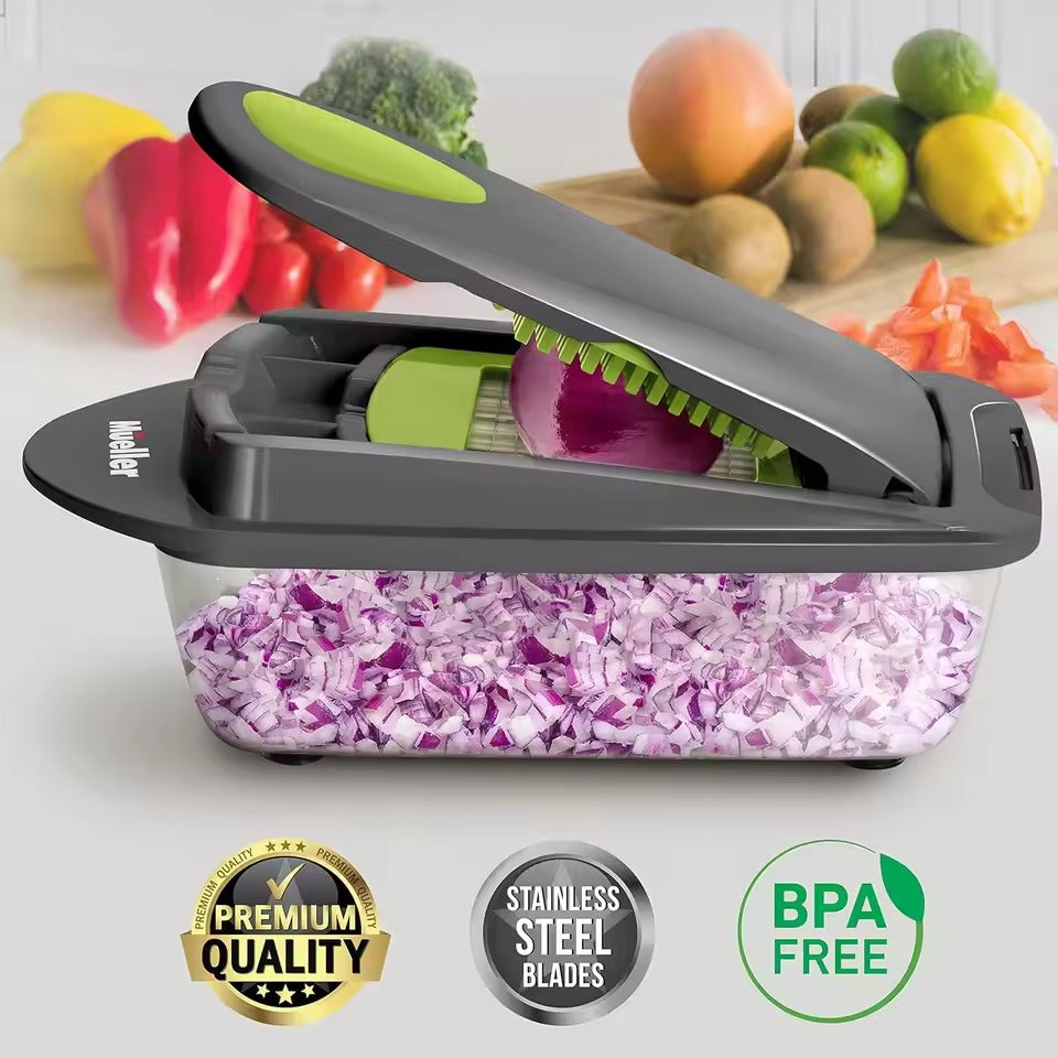 Multi-Functional Vegetable Chopper – 12-in-1 Professional Onion Cutter & Slicer