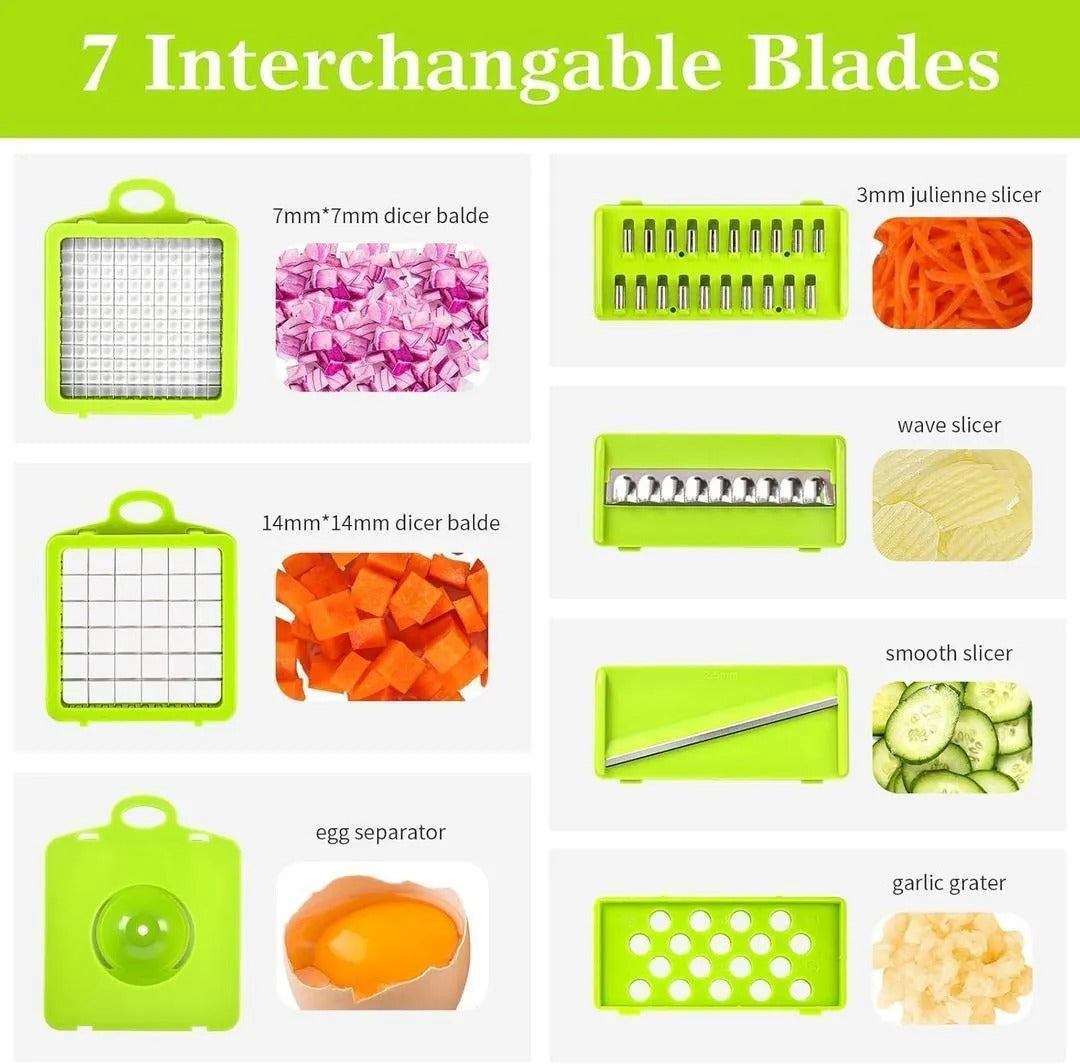 Multi-Functional Vegetable Chopper – 12-in-1 Professional Onion Cutter & Slicer