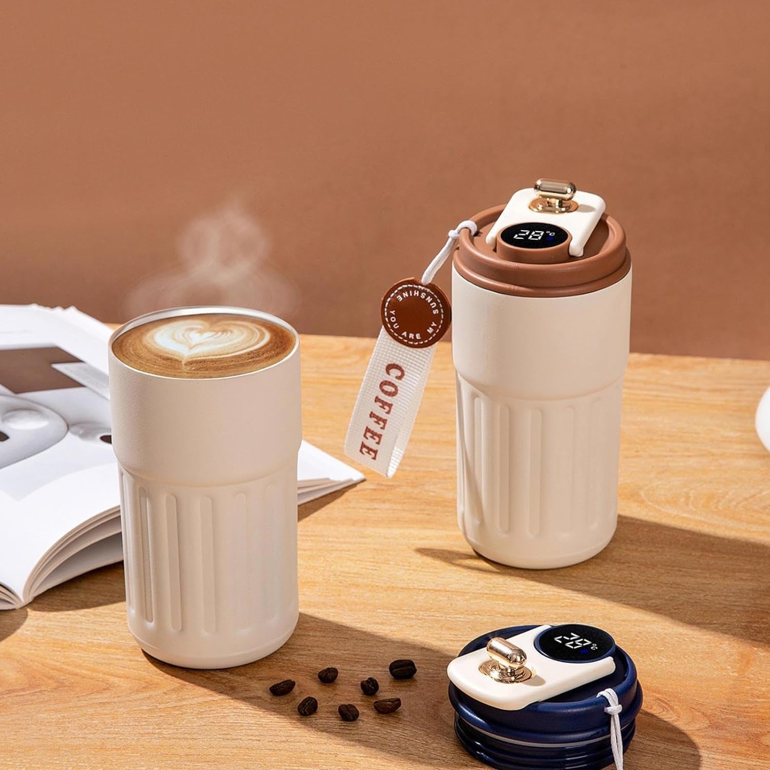 Smart LED Temperature Display Coffee Cup – Insulated Travel Mug