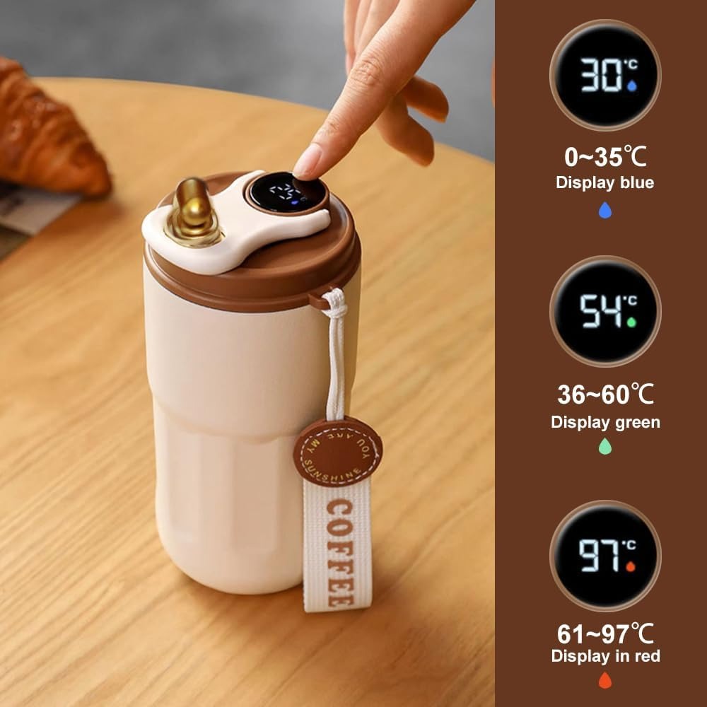 Smart LED Temperature Display Coffee Cup – Insulated Travel Mug