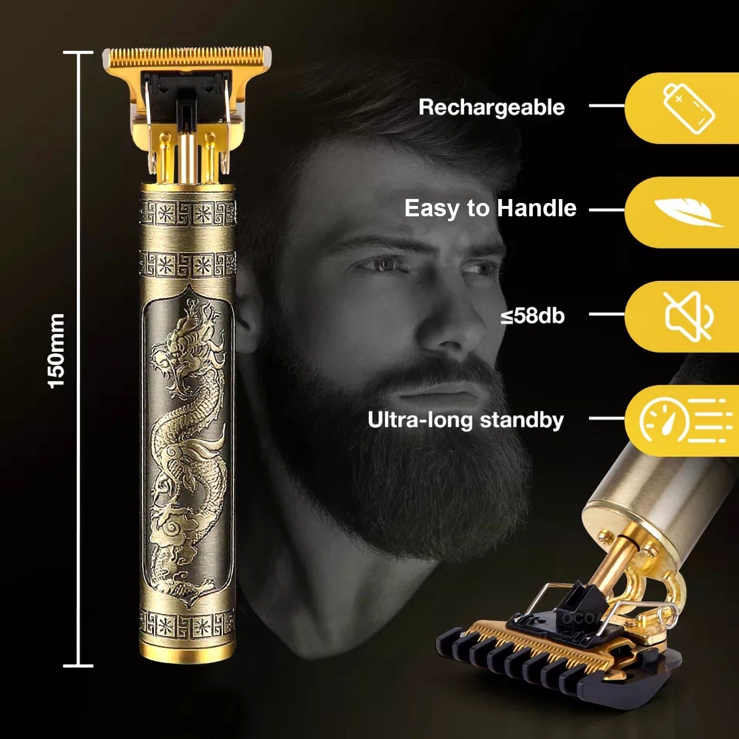 Professional T9 Electric Hair Trimmer – Cordless Grooming Kit