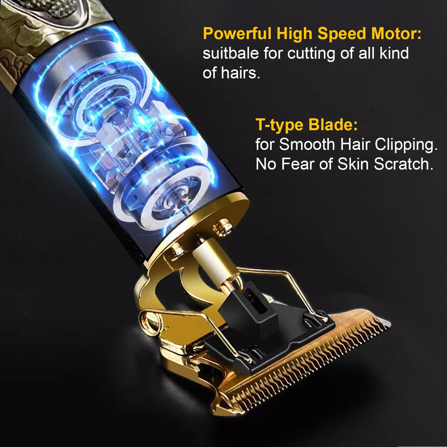 Professional T9 Electric Hair Trimmer – Cordless Grooming Kit
