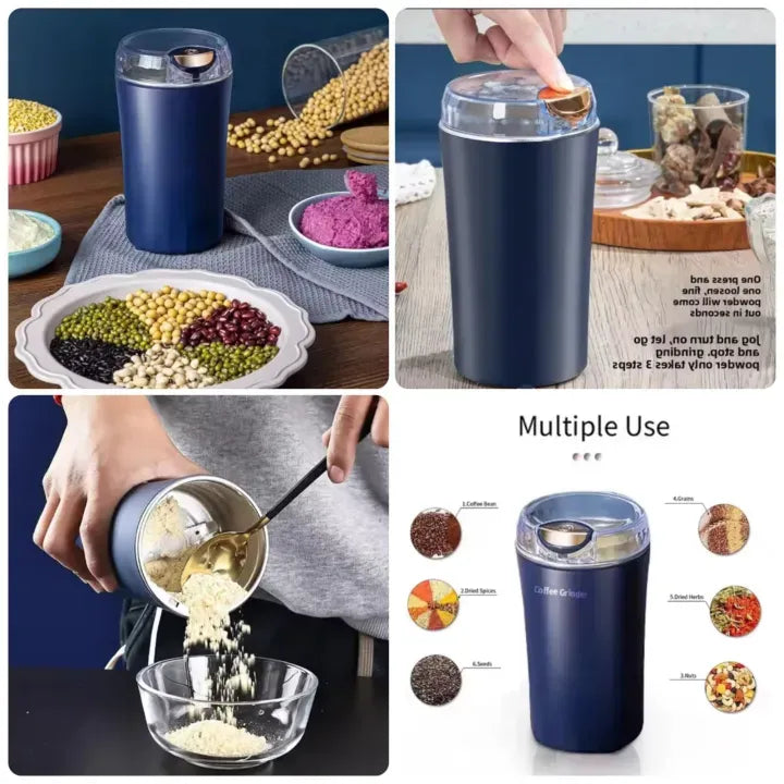 Electric One-Touch Coffee & Spice Grinder – Portable Kitchen Grinder