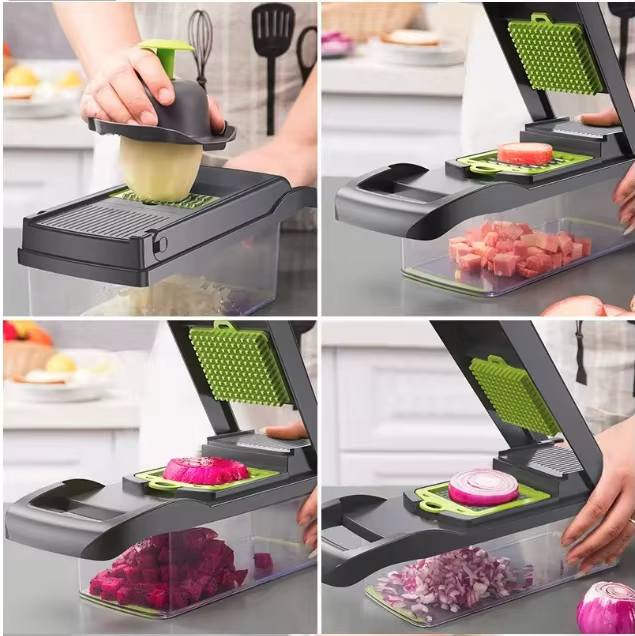 Multi-Functional Vegetable Chopper – 12-in-1 Professional Onion Cutter & Slicer